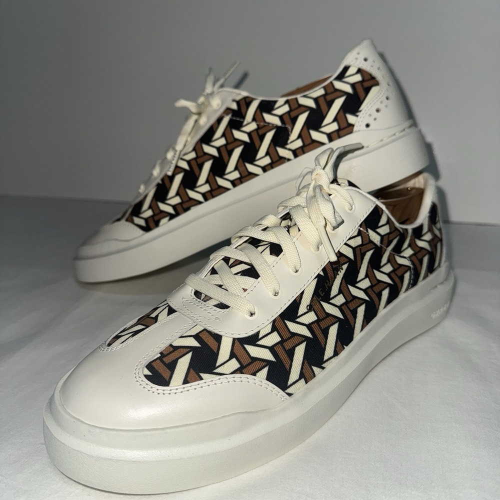 Cole Haan GrandPro‎ Rally Women's 9B T-Toe Geometric Weave Print Canvas Sneaker